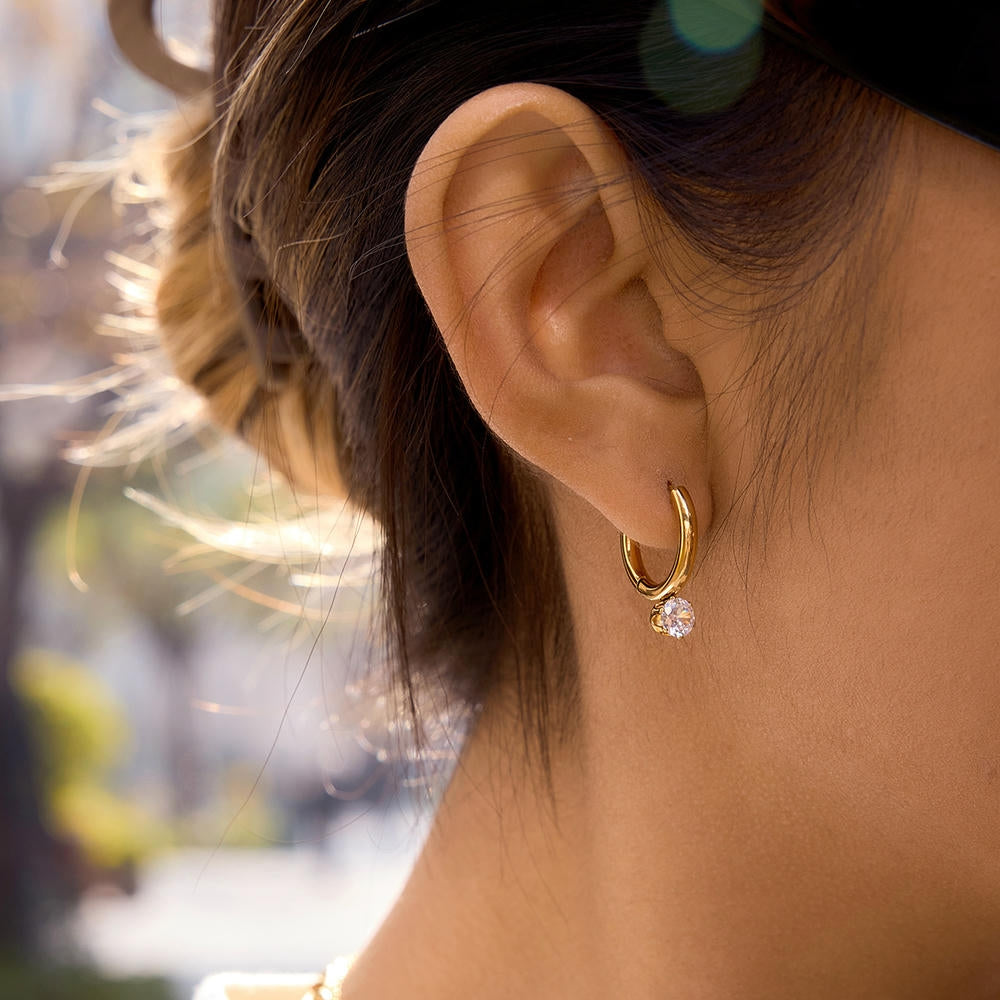 Hoop Earrings | Zircon Stainless Steel | Non-Tarnish Luxury