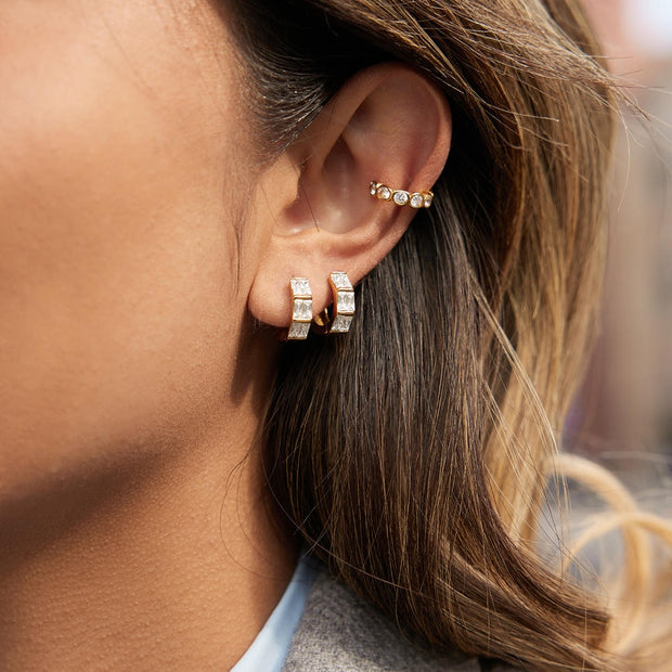 Gold Hoop Earrings | Zircon Luxury | Stainless Steel Women's