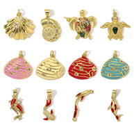 Lucky Koi Fish Pendant | Prosperity Ocean Shell Enamel Charm