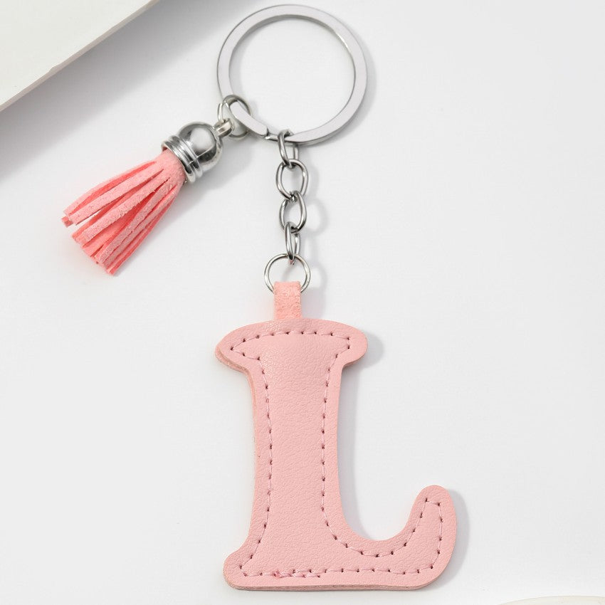 Letter Keychain | PU Leather Tael | Alphabet Charm