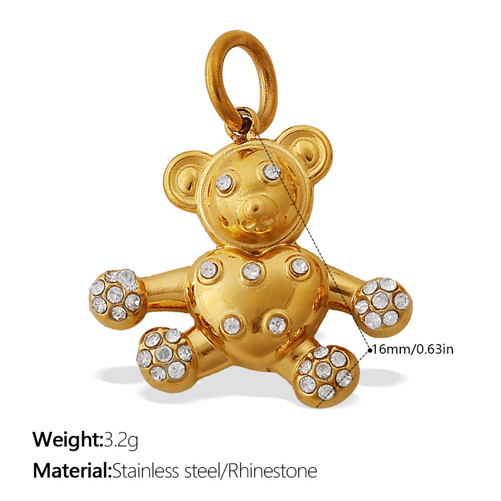 Cute Animal Charm Set Steel 18K Gold Plated DIY Versatile