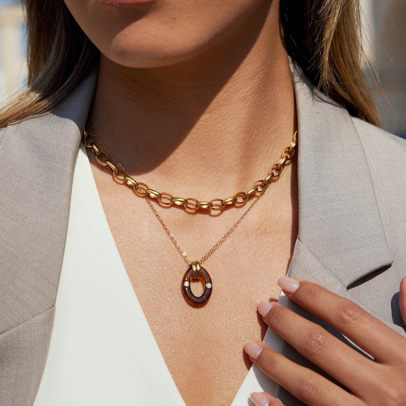 Original Resin Necklace | 18K Gold Plated Fade-Resistant