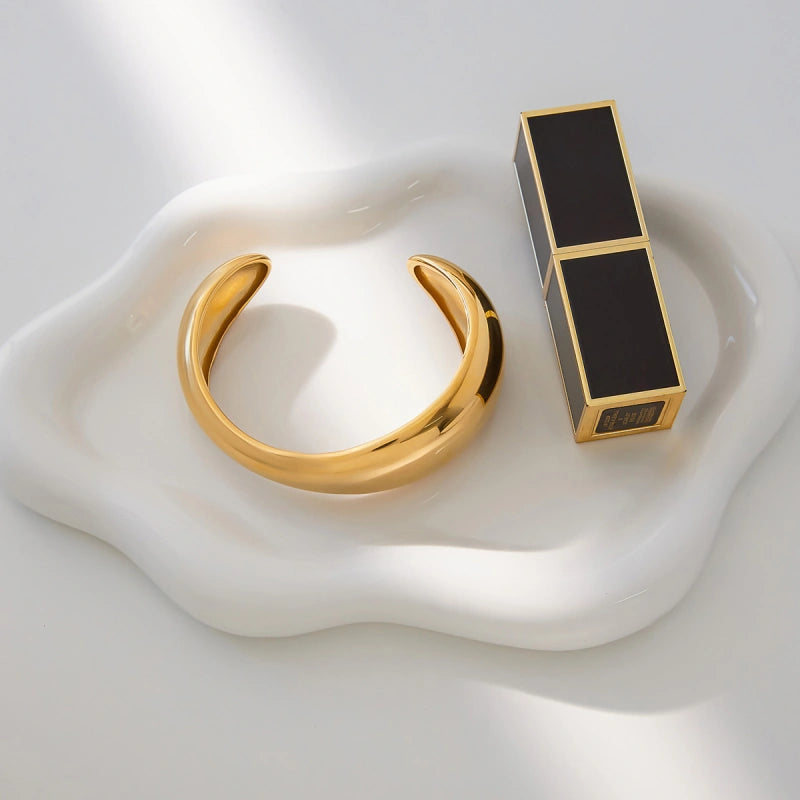 Adjustable Wide Cuff | Asymmetrical Winter Statement Bracelet