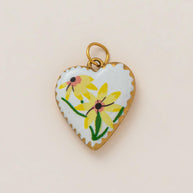 DIY Flower Grass Pendant Heart Print Colorful Charm JX252601S