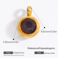 6mm Birthstone Single Pendant Steel Necklace Charm JXPJ91627A