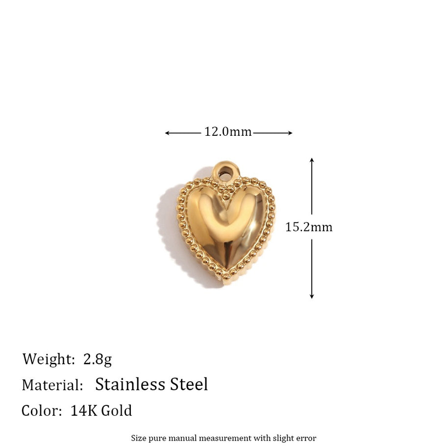 Minimalist Heart Shape Pendant Steel 14K Gold Plated Women