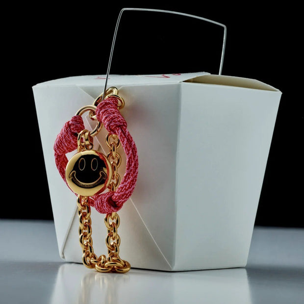Rope Chain Bag Charm Lucky Horseshoe Smile Accessories