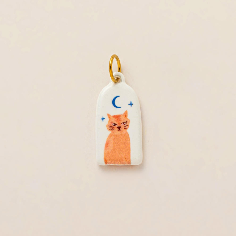 European Cartoon Sea Grass Enamel Pendant 18K Gold Plated