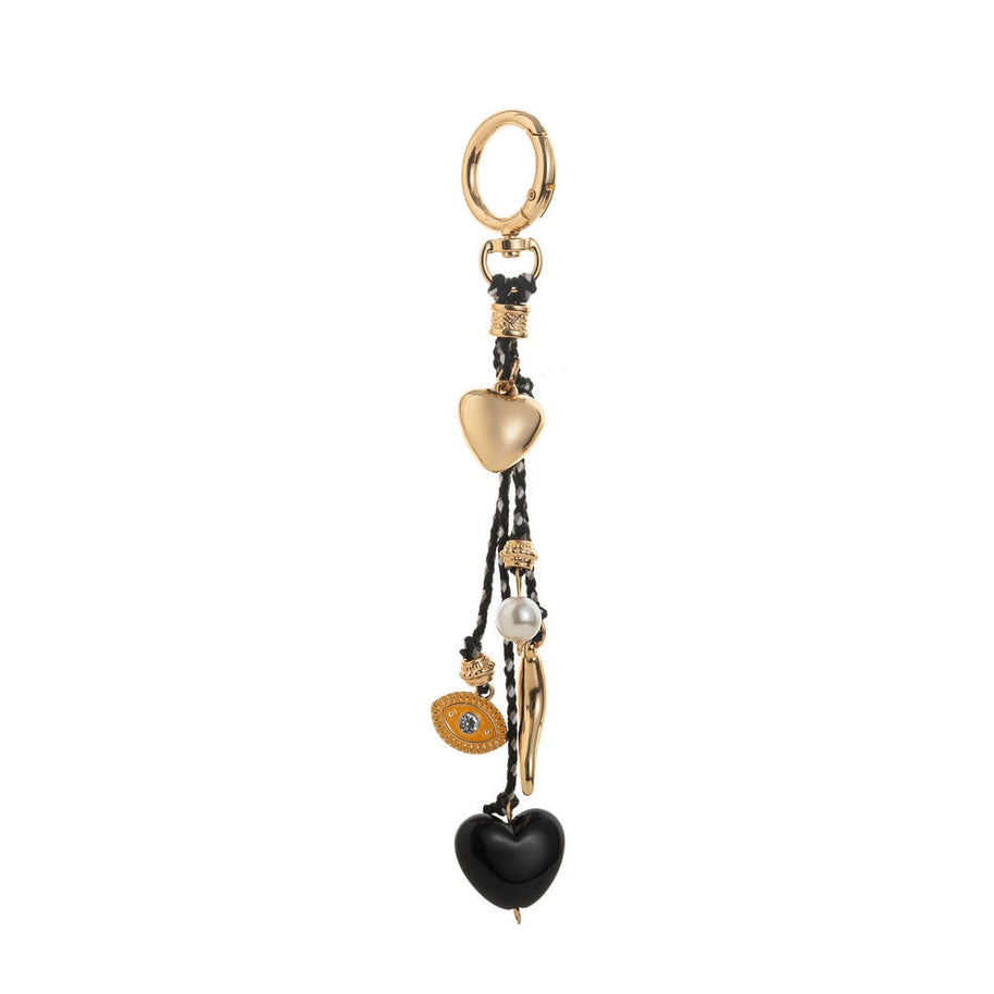 Lucky Heart Evil Eye Braided Rope Keychain Charm Accessories