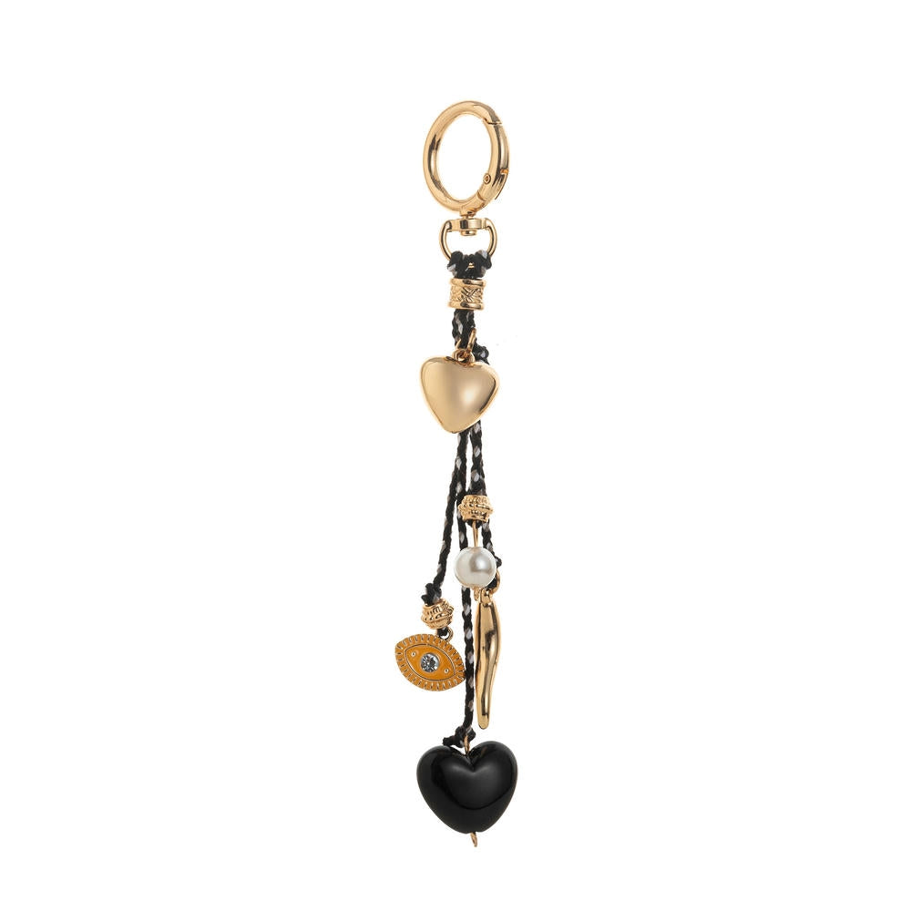 Lucky Heart Evil Eye Braided Rope Keychain Charm Accessories