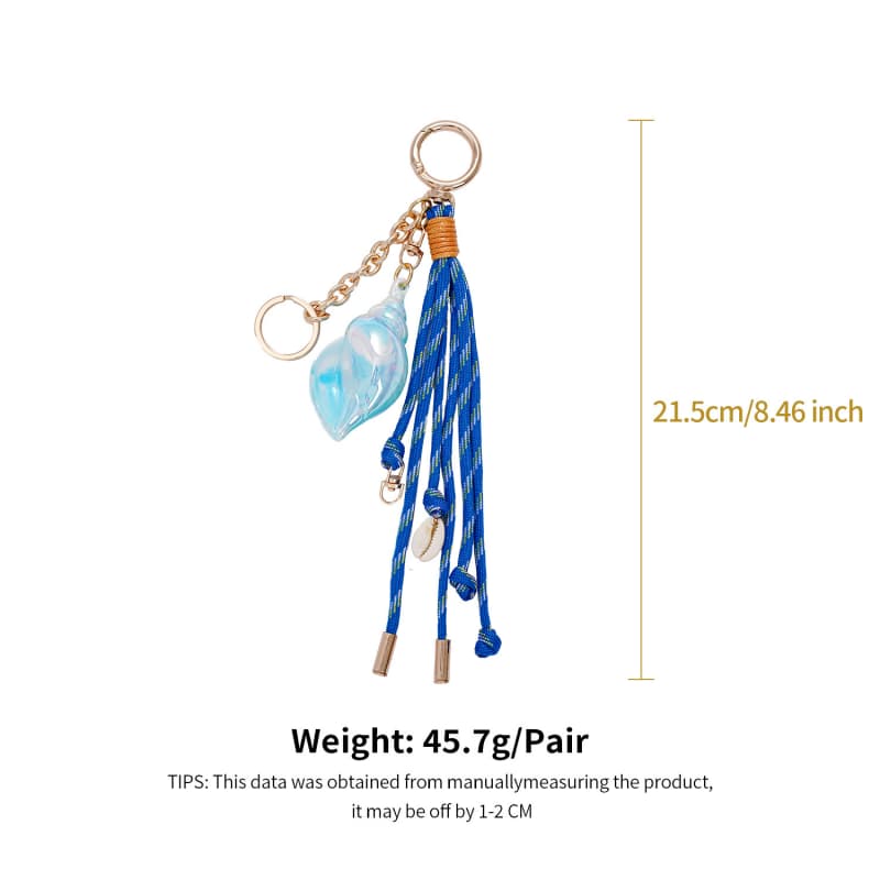 Blue Conch Braided Rope Keychain JMK68998