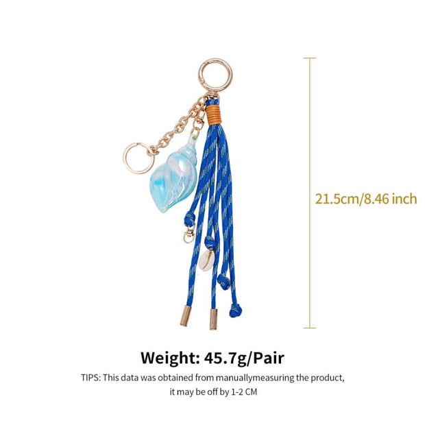 Blue Conch Braided Rope Keychain JMK68998