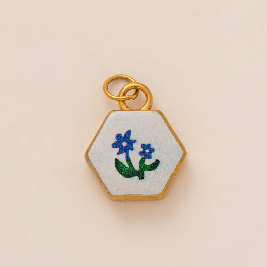 Oval Enamel Flower House Pendant DIY Charm Jewelry JX253203GK