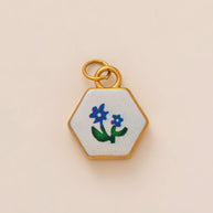 Oval Enamel Flower House Pendant DIY Charm Jewelry JX253203GK