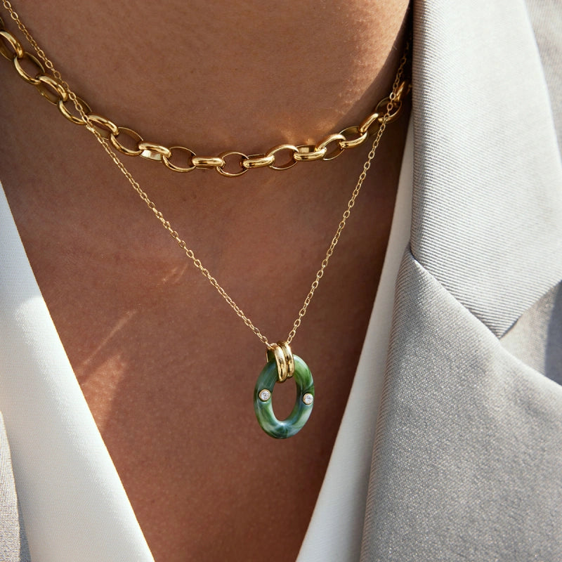 Original Resin Necklace | 18K Gold Plated Fade-Resistant