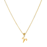 12 Zodiac Sign Charm Pendant Steel 18K Gold Tarnish Resistant