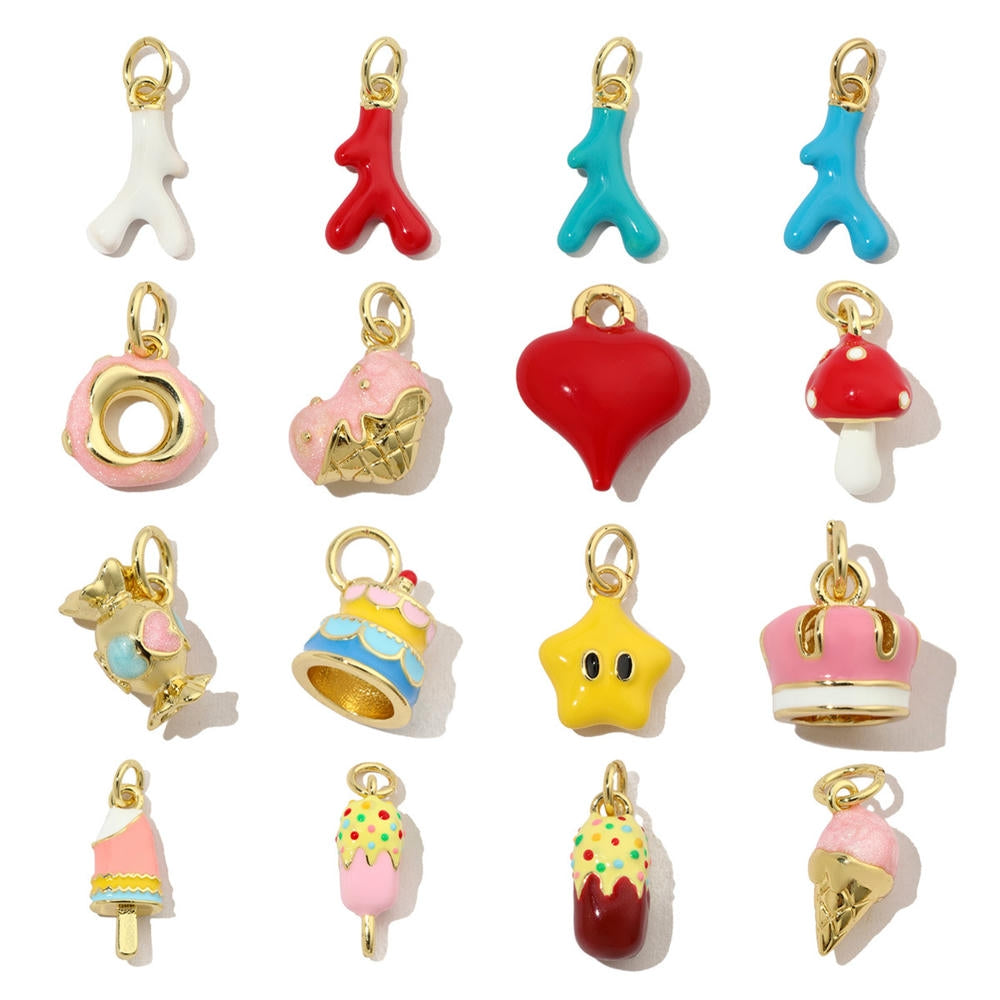 Ice Cream Candy Pendant | Enamel Mushroom Drop Charm
