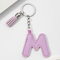 Letter Keychain | PU Leather Tael | Alphabet Charm