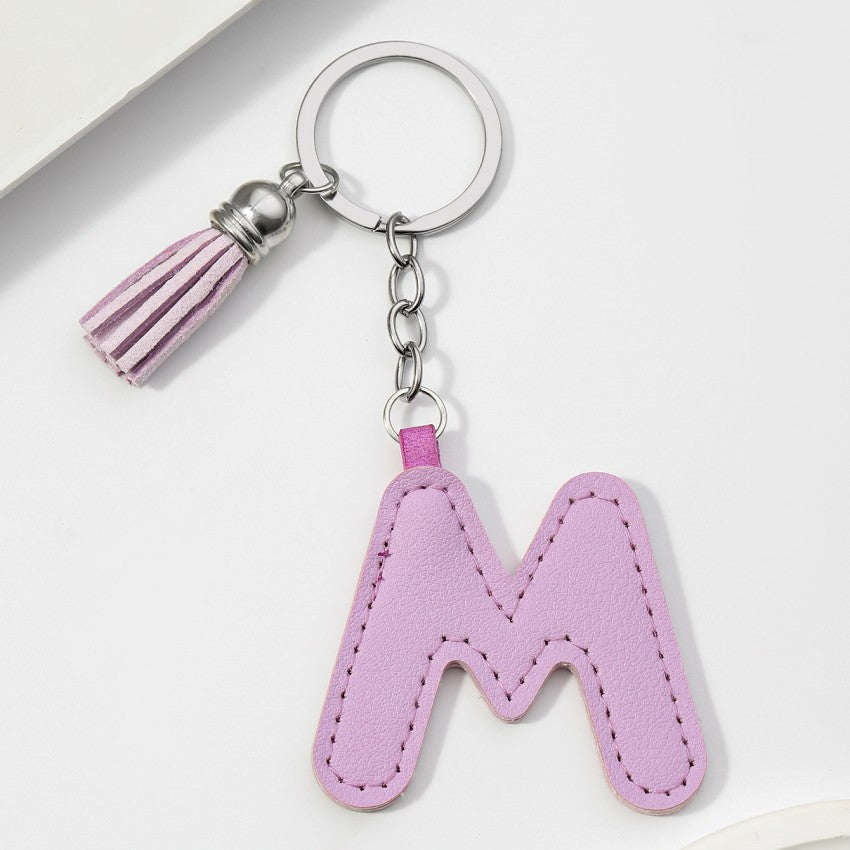 Letter Keychain | PU Leather Tael | Alphabet Charm