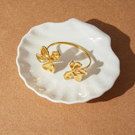 Adjustable Floral Cuff Bracelet | Designer Winter Jewelry