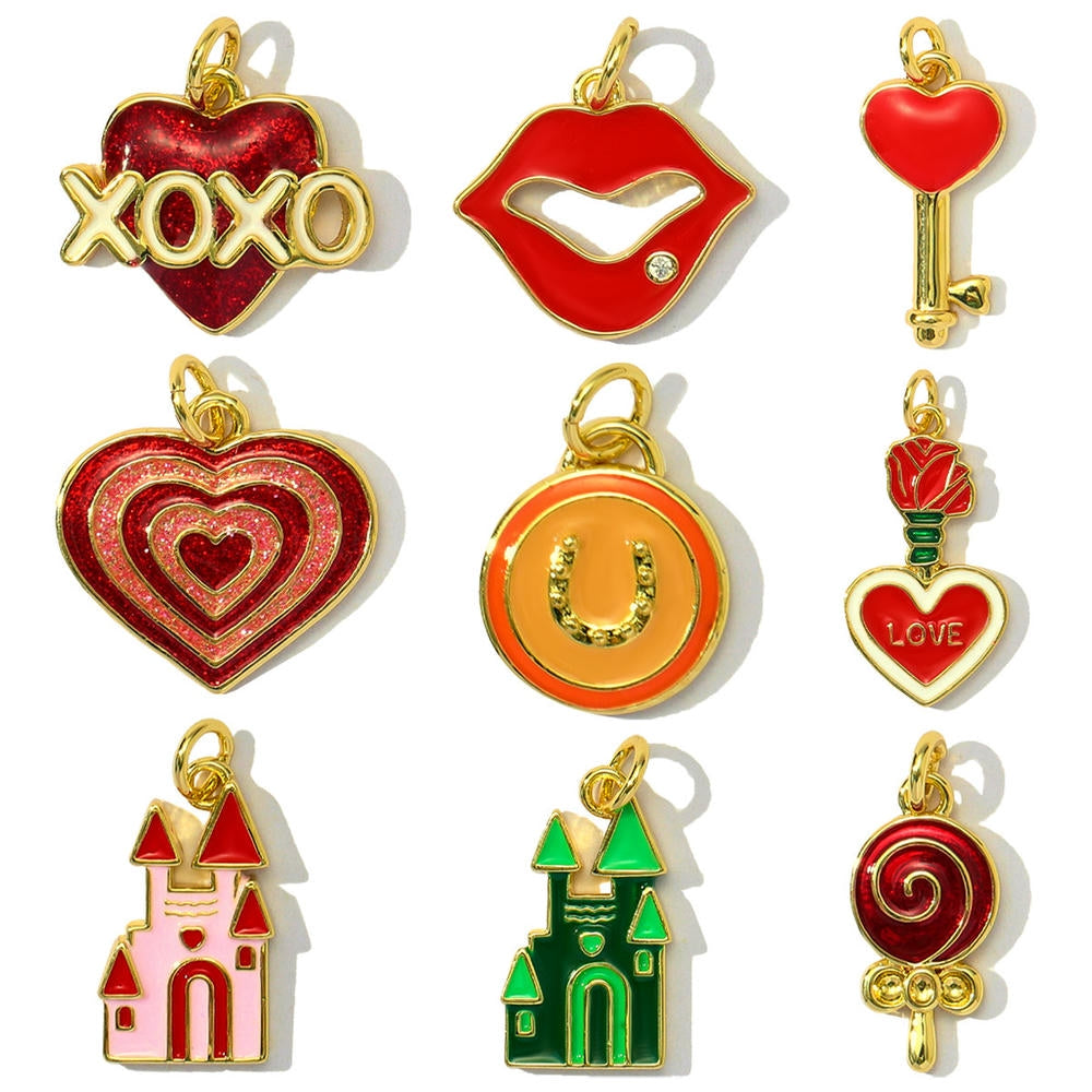 XOXO Rose Pendant | Popular Enamel House Lollipop Charm