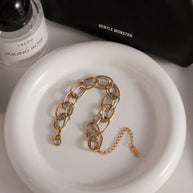 Two-Tone Steel Bracelet | Modern Stacking Cuff for Women