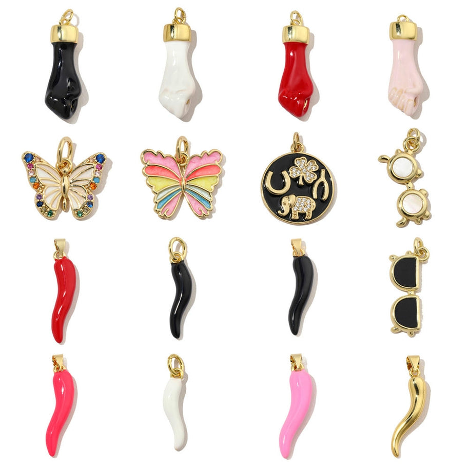 Butterfly Glove Pendant | Enamel Colorful Pepper Charm
