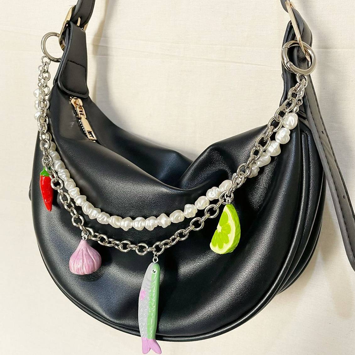 Double-Layered Beaded Fruit Pendant DIY Bag Charm JX251701Q01