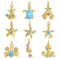 Sea Star Crab Pendant | Fairytale Ocean Life Enamel Charm