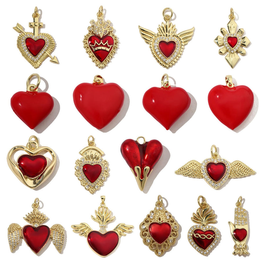 3D Heart Pendant | Enamel Zircon Love Charm Holiday Gifts
