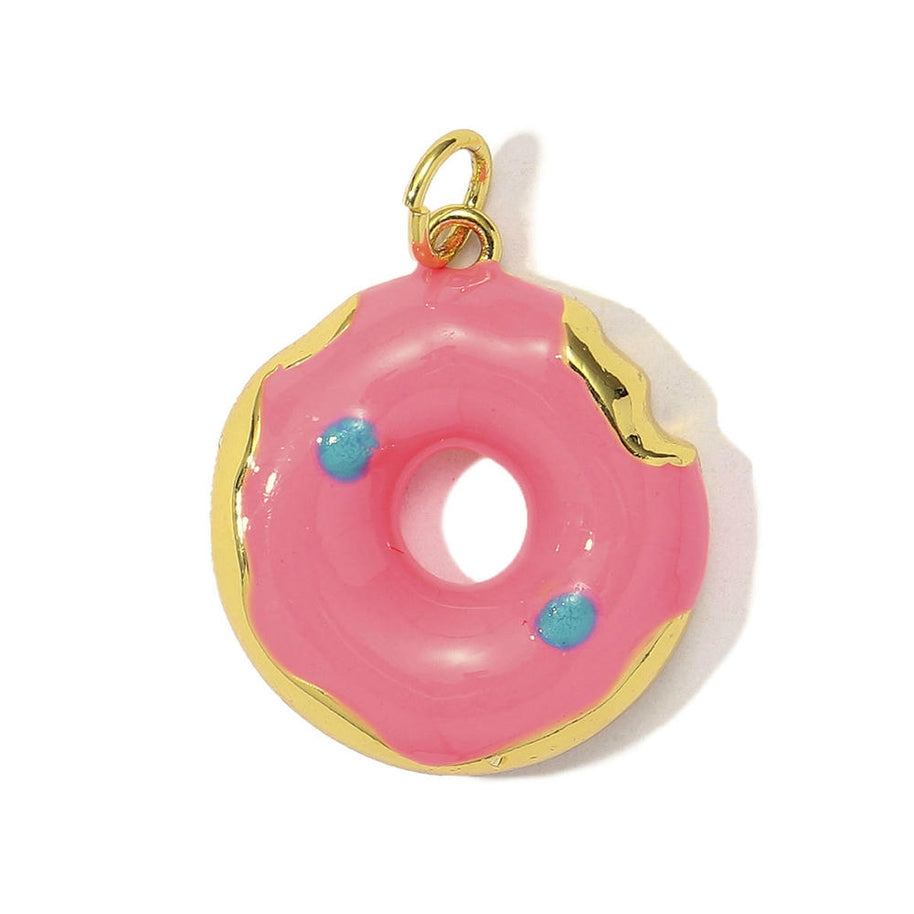 Fruit Donut Pendant | Durian Strawberry Enamel Charm