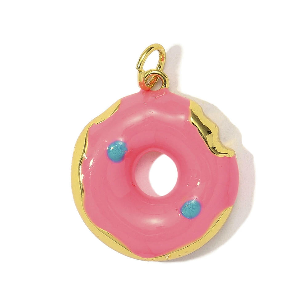 Fruit Donut Pendant | Durian Strawberry Enamel Charm