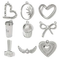 Mirror Heart Pendant | Modern Butterfly Wing Baseball Charm