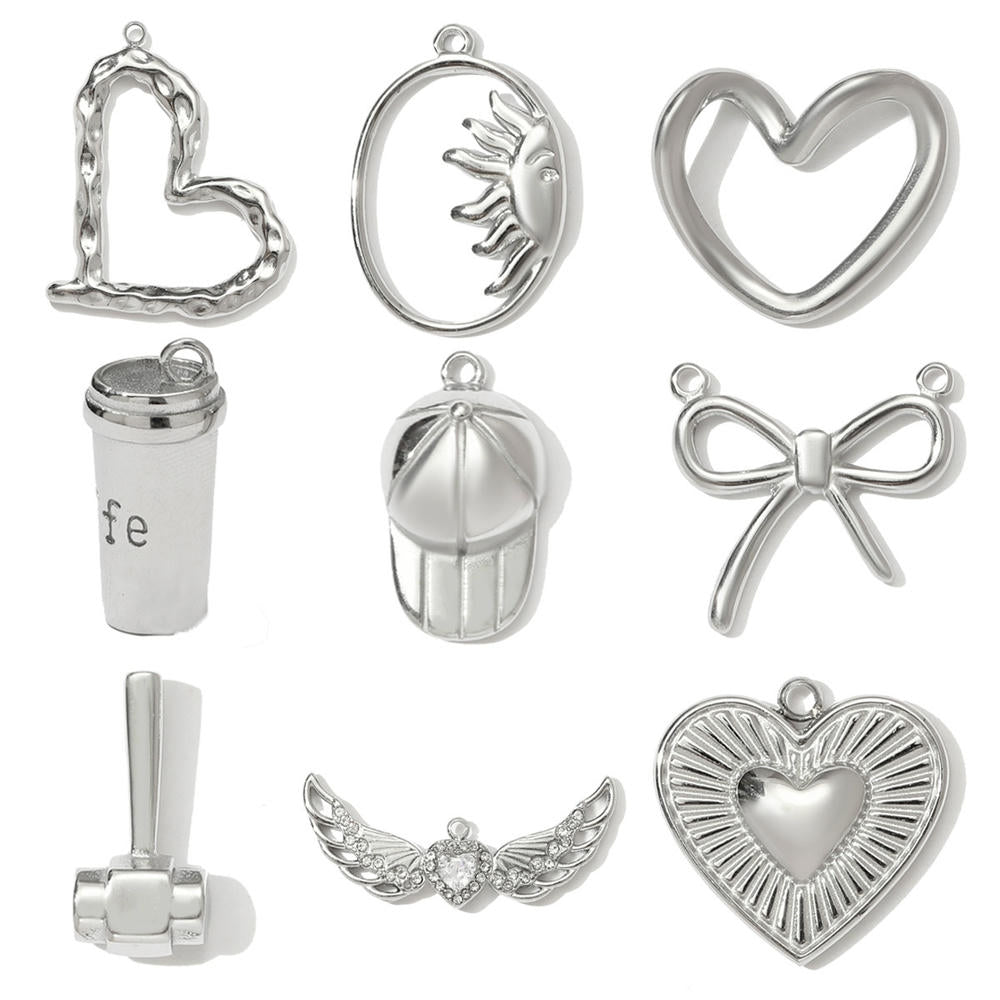 Mirror Heart Pendant | Modern Butterfly Wing Baseball Charm