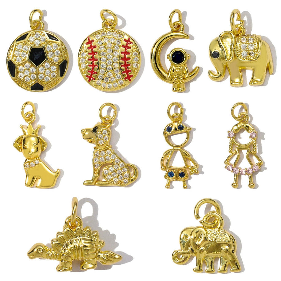 Cute Boy Girl Pendant | Trendy Sports Animal Figure Charm