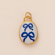 Oval Enamel Flower House Pendant DIY Charm Jewelry JX253203GK