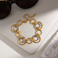 Two-Tone Bracelet | 18K Gold Plated Fade-Resistant Cuff