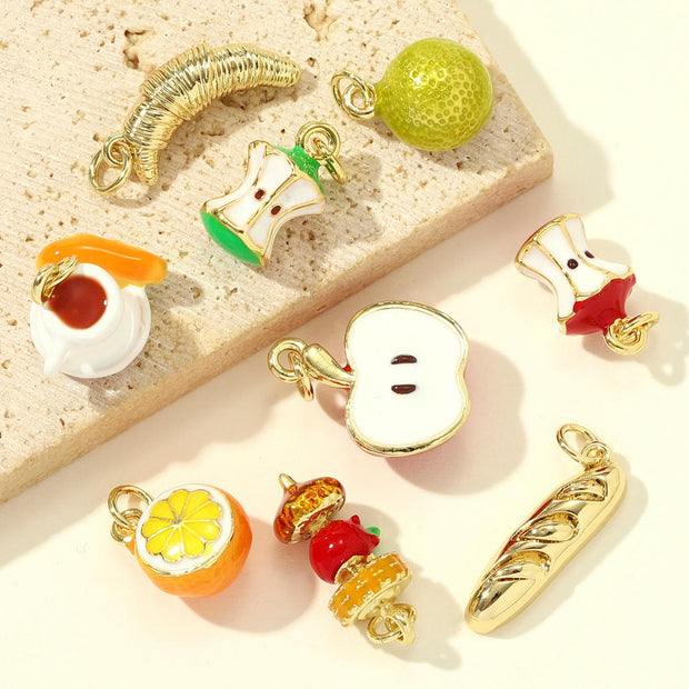 3D Apple Coffee Pendant | Enamel Fruit Kebab Charm