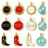 Angel Number 1111 Pendant | Enamel Flower Boot Fashion Charm