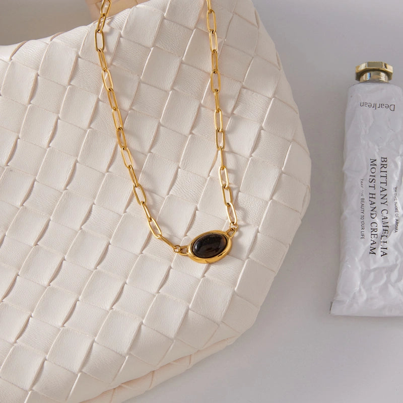 Tiger Eye Stone Necklace | Luxury Fall Choker Jewelry