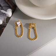 Zircon Stud Earrings | Fringe Style | Stainless Steel Gift