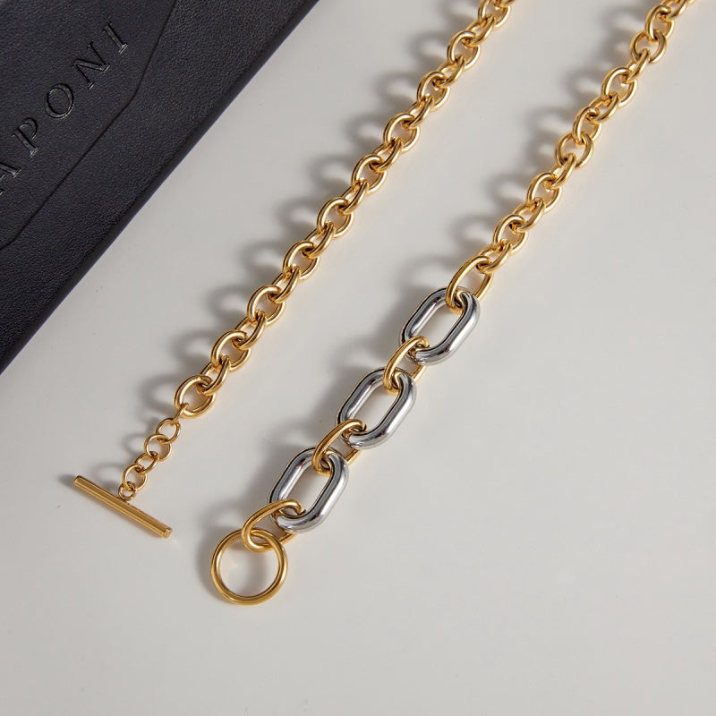 Two-Tone Chain Necklace | 18K Gold Plated Stainless Steel