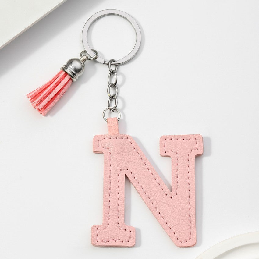 Letter Keychain | PU Leather Tael | Alphabet Charm