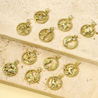 Personalized Zodiac Pendant | Libra Scorpio Zircon Charm