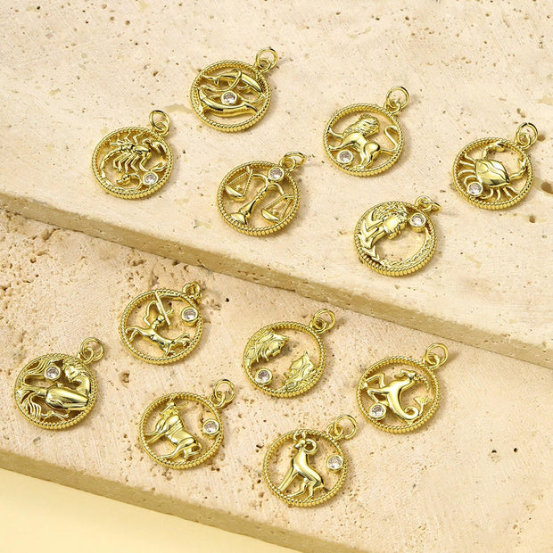 Personalized Zodiac Pendant | Libra Scorpio Zircon Charm