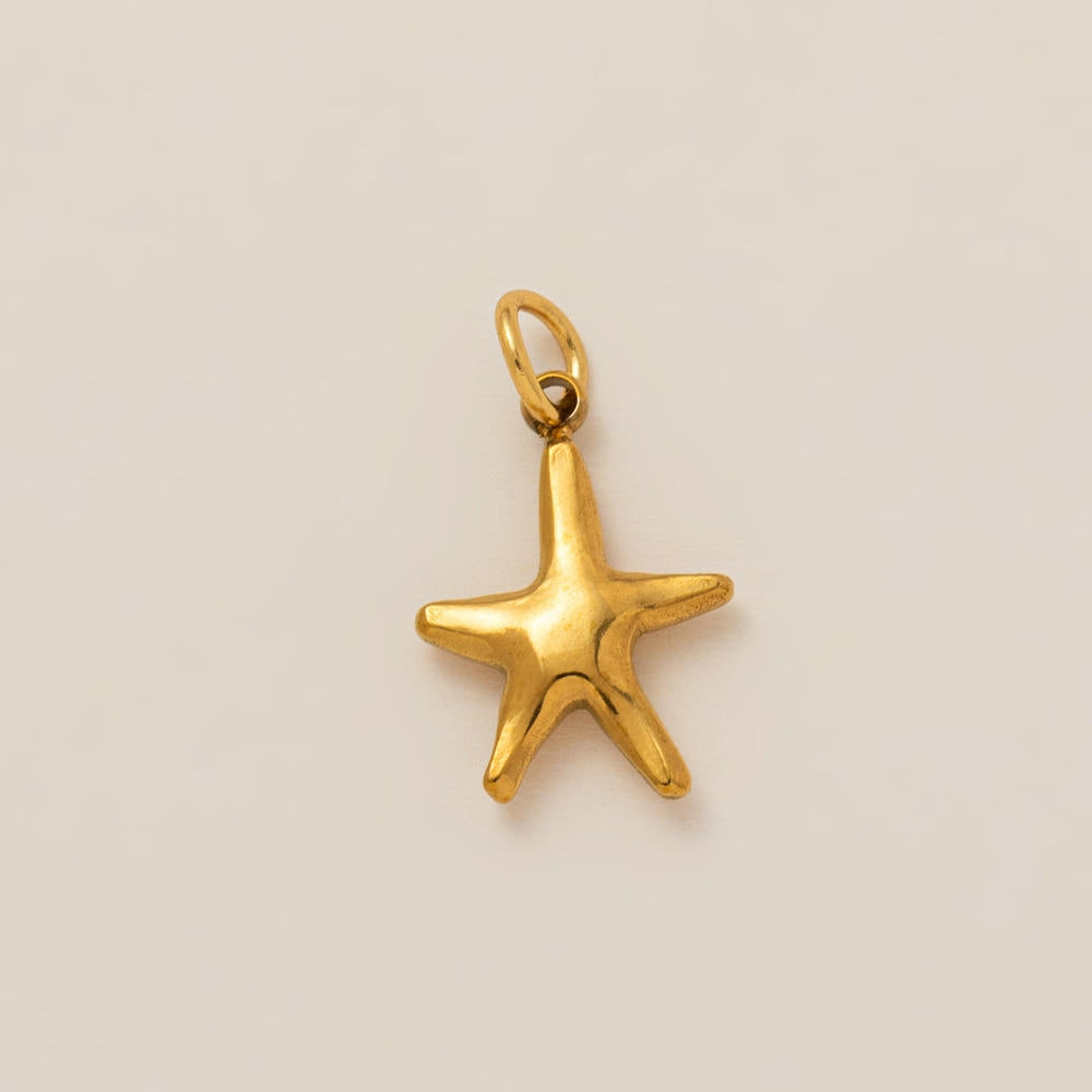 Fashion Simple Ocean Beach Pendant Steel 18K Gold Plated