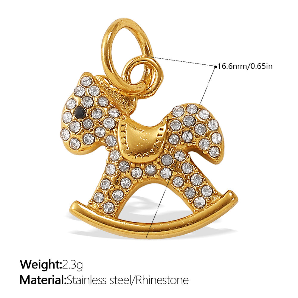 Cute Animal Charm Set Steel 18K Gold Plated DIY Versatile