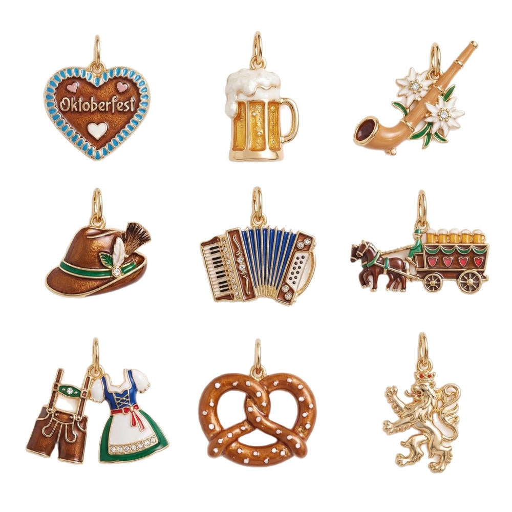 Oktoberfest Themed Enamel Charm DIY Jewelry Pendant JX261712KI