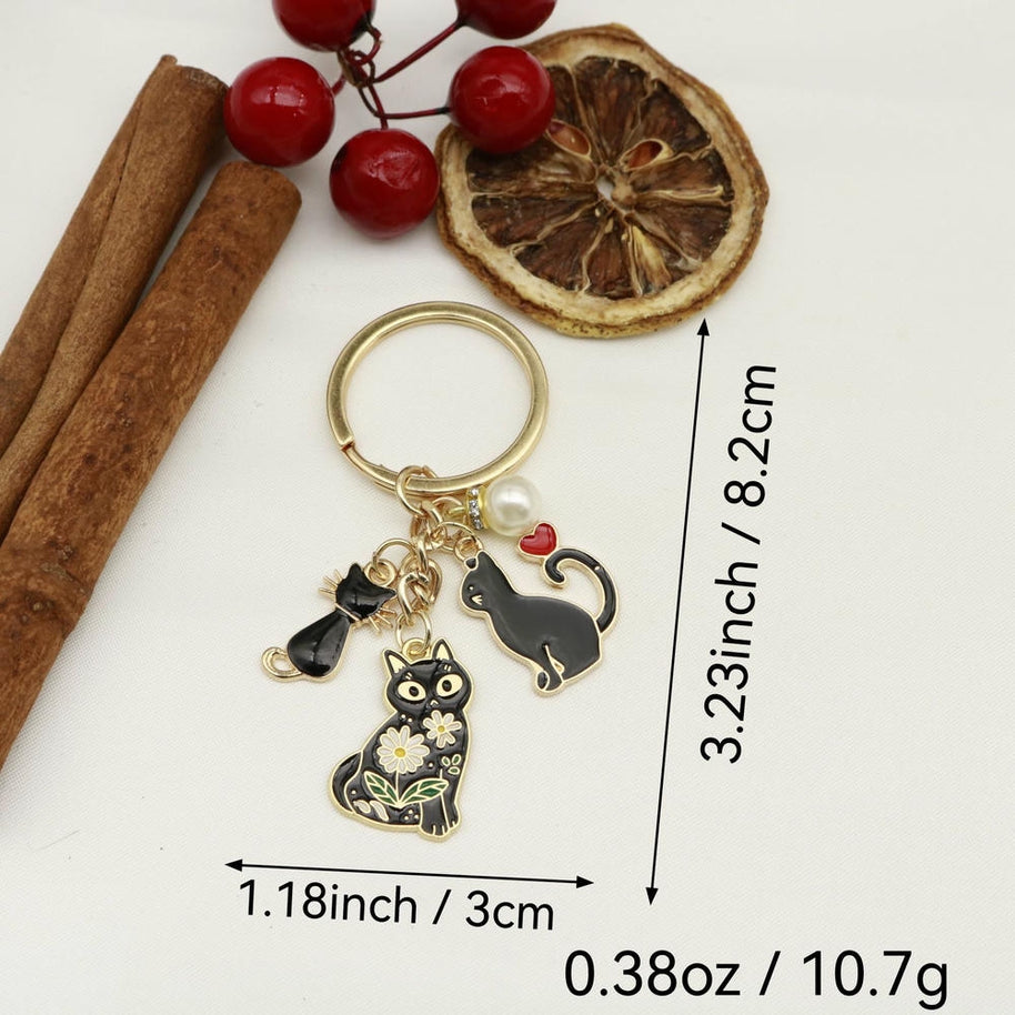 Cat Heart Keychain | Anime Cartoon Charm | Bag cor