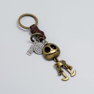 Skeleton Keychain | Braided Leather Halloween Accessory
